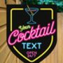 Neon Cocktail Bar Personalised Pub Sign/Bar Sign, thumbnail 5 of 8