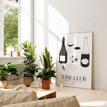 Wine Club Print Drink Wall Art, 3 of 7