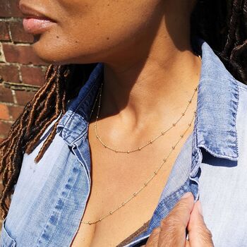 Gold Plated Satellite Chain Necklace, 4 of 5
