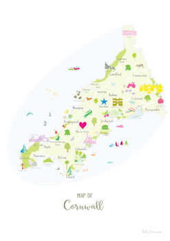 Personalised Cornwall Map: Add Favourite Places, 3 of 4