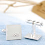 Personalised Infinity Cufflinks And Tie Slide Gift Set, thumbnail 5 of 9