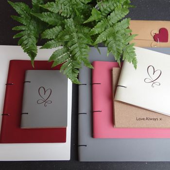 Personalised Heart Engraved Leather Scrapbook Album, 9 of 11