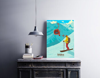 Solden Ski Resort Austria Travel Poster Art Print, 3 of 6