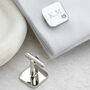 Personalised Men's Silver Tone Square Cufflink With Crystal, thumbnail 1 of 12