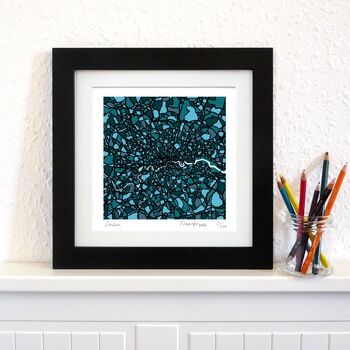 Personalised London Map Art Print Choose Your London Area 30 Locations Available, 3 of 12