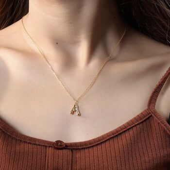 Gold Plated Vintage Initial Necklace, 5 of 7