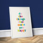 Do The Things That Make You Happy, Colourful Quote, thumbnail 1 of 2