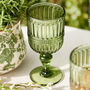 Merida Green Embossed Wine Glass, thumbnail 1 of 4
