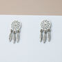 Gold Or Silver Dreamcatcher Dangle Stud Earrings, thumbnail 1 of 6