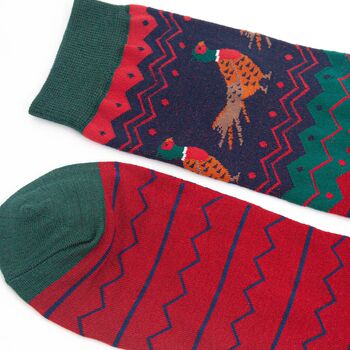 Men's Bamboo Socks Fair Isle Pheasant, 4 of 5