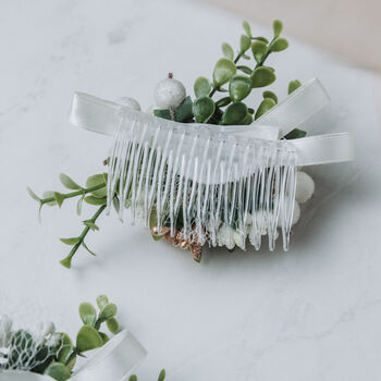 Dusty Pink Wedding Hair Comb, 4 of 7