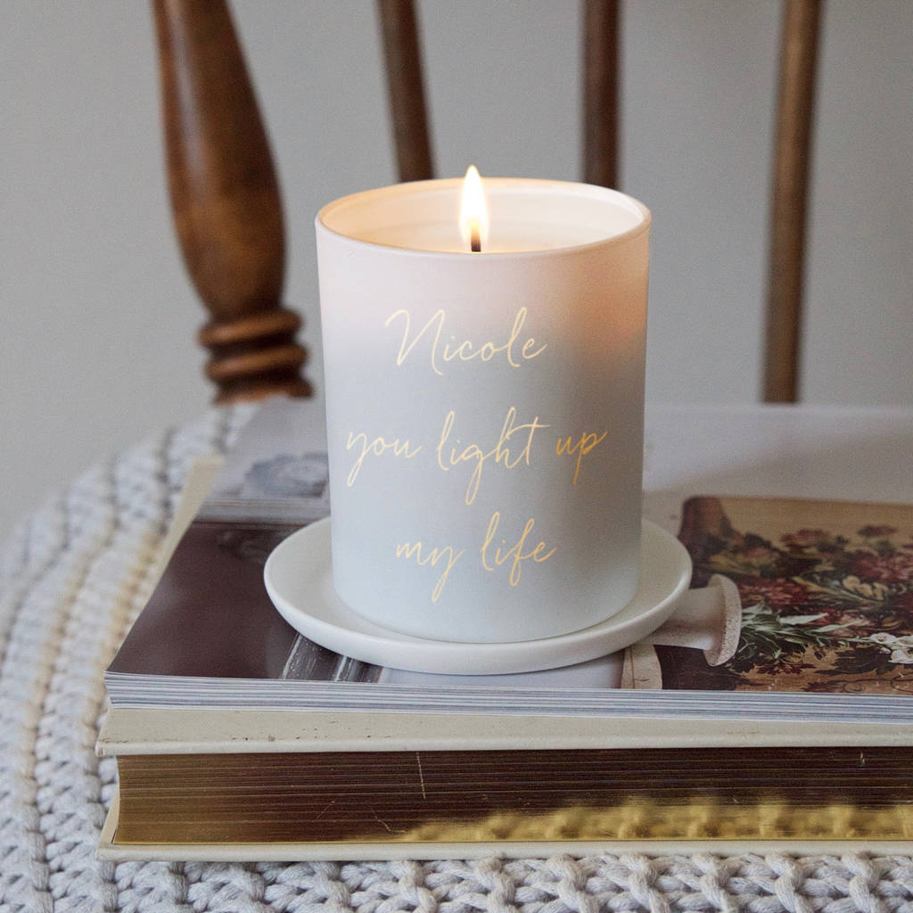 personalised you light up my life scented candle by illumer