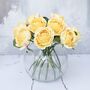 Luxury Lemon Rose Bouquet With Glass Vase, thumbnail 2 of 7
