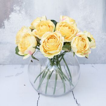 Luxury Lemon Rose Bouquet With Glass Vase, 2 of 7