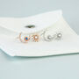 Sterling Silver Crystal Moon And Star Stud Earrings, thumbnail 3 of 5