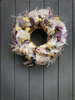 Dried Lunaria Wreath With Skeleton Leaves, 5 of 5