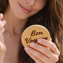 Bon Voyage 'Bon Voyage' Travel Mirror Hairbrush | Gift Bag | Holiday Accessory | Wooden Brush, thumbnail 2 of 4