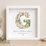 Personalised Botanical Initial Print For Couples, thumbnail 1 of 4