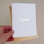Handmade Gold Leaf Love Engagement Card, thumbnail 1 of 6