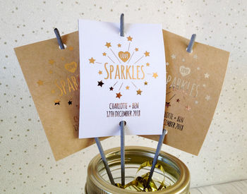 Set Of 12 'Love Sparkles' Personalised Sparkler Covers, 2 of 2