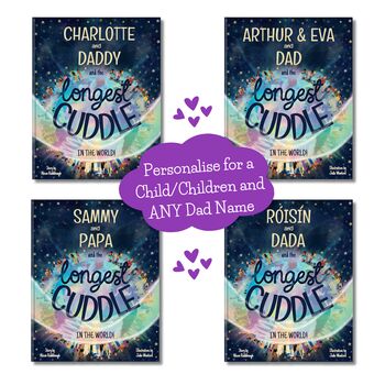 'The Longest Cuddle In The World' Personalised Daddy And Child Storybook, 2 of 12