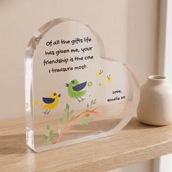 Personalised Best Friend Heart Acrylic Plaque, 3 of 5