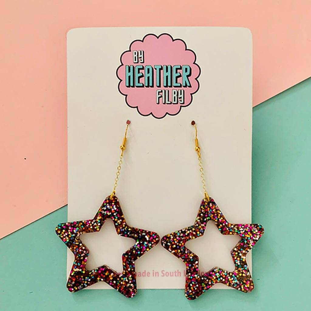 Glitter Rainbow Earrings – Rosie Mae Co.