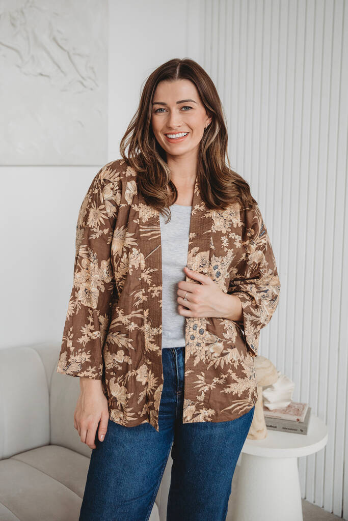 Serendipty Kimono Short Coffee Blossom, 1 of 2