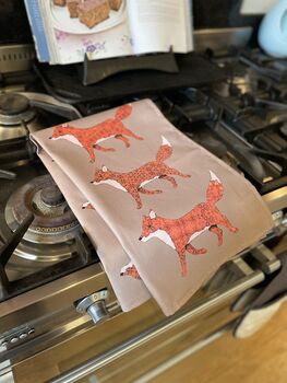 Red Foxes 100% Cotton Tea Towel, 2 of 7