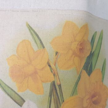 Daffodil Print Cotton Tote Bag For Spring, 4 of 6