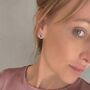 Heart Sterling Silver Stud Earrings, thumbnail 2 of 4
