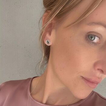 Heart Sterling Silver Stud Earrings, 2 of 4