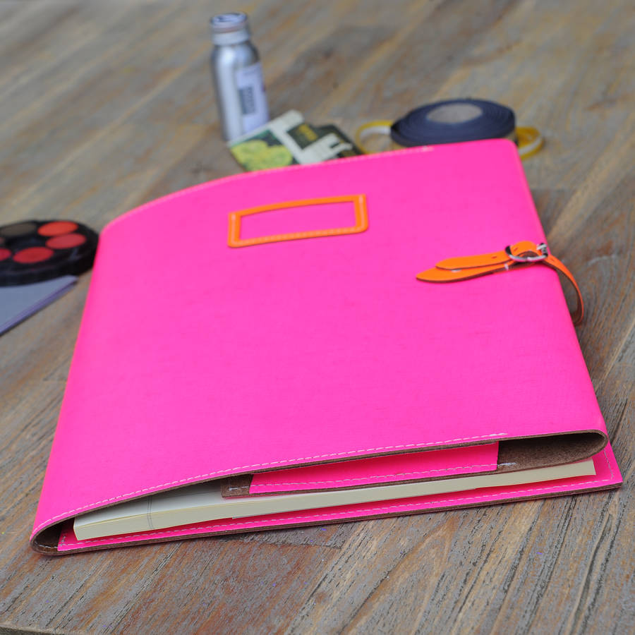 Bright Leather Buckle Writing Folder By Undercover | notonthehighstreet.com