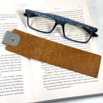 Personalised Leather Bookmark For Wedding Anniversary, 5 of 7