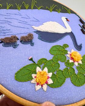 Swan And Cygnet Embroidery Kit, 2 of 7