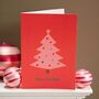 Pink Christmas Tree Merry Christmas Card, thumbnail 1 of 2