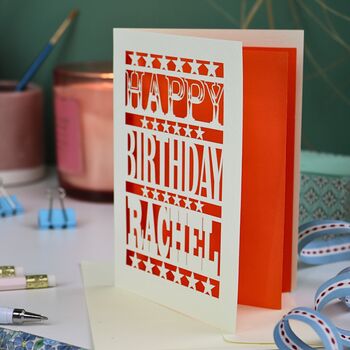 Personalised Happy Birthday Papercut Card, 2 of 12