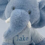 Personalised Esme Elephant Soft Toy With Snuggle Wrap, thumbnail 5 of 9