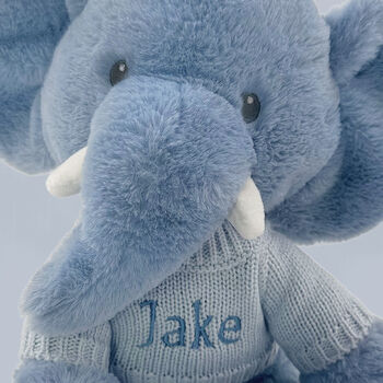Personalised Esme Elephant Soft Toy With Snuggle Wrap, 5 of 9