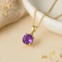 Personalised 9ct Gold Amethyst Necklace February Birthstone, thumbnail 1 of 11