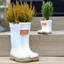 Personalised White Welly Boots Planters, thumbnail 1 of 9