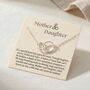 Mother Daughter Jewellery Gift Sterling Silver Interlocked Necklace On Meaningful Backing Card, thumbnail 1 of 5