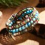 Turquoise Chakra Wrap Bead Bracelet, thumbnail 4 of 7