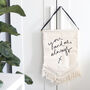 'You And Me, Always' Fringe Trim Wedding Banner, thumbnail 1 of 2
