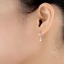 Mismatched Star Dangle Huggie Hoop Earrings, thumbnail 6 of 12