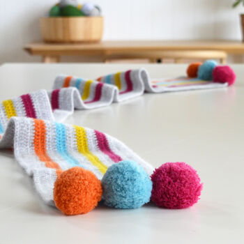Pom Pom Scarf Crochet Kit, 3 of 6