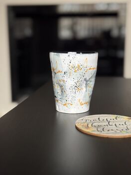 Handmade Porcelain Tumbler With Abstract Asemic Lines, 2 of 5