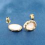 18 K Gold Plated Organic Pearl Stud Earrings, thumbnail 2 of 7