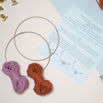 Macrame Hoop Wall Hanging Craft Kit For Two, 5 of 11
