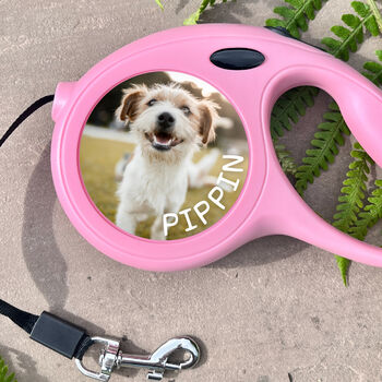 Retractable Pink Photo Dog Lead, 2 of 2
